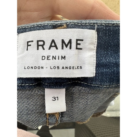 Frame Womens Le Mini Boot Denim Jeans Blondie Medium Wash Distress Boot Cut 31 - Picture 15 of 16